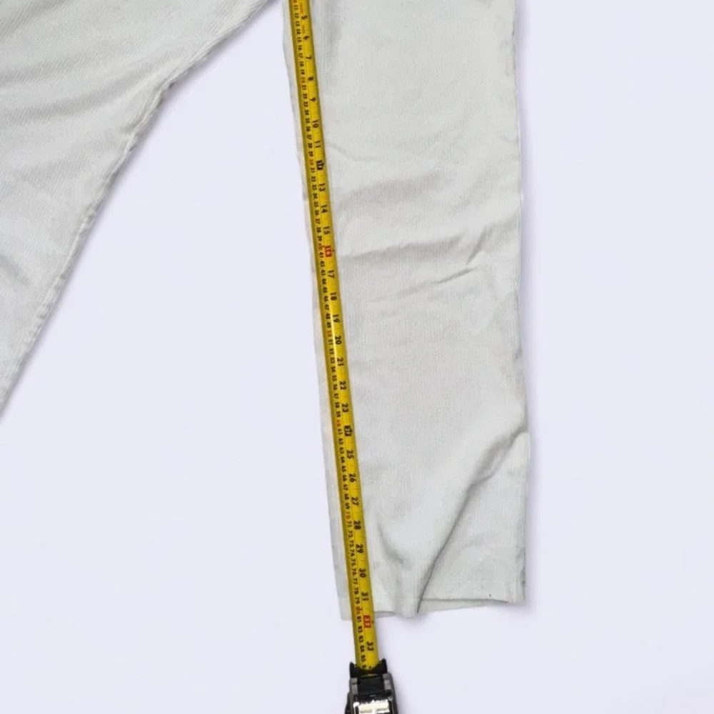 Men’s White Corduroy Pants Straight Leg W34 (No Size/Brand Tag)